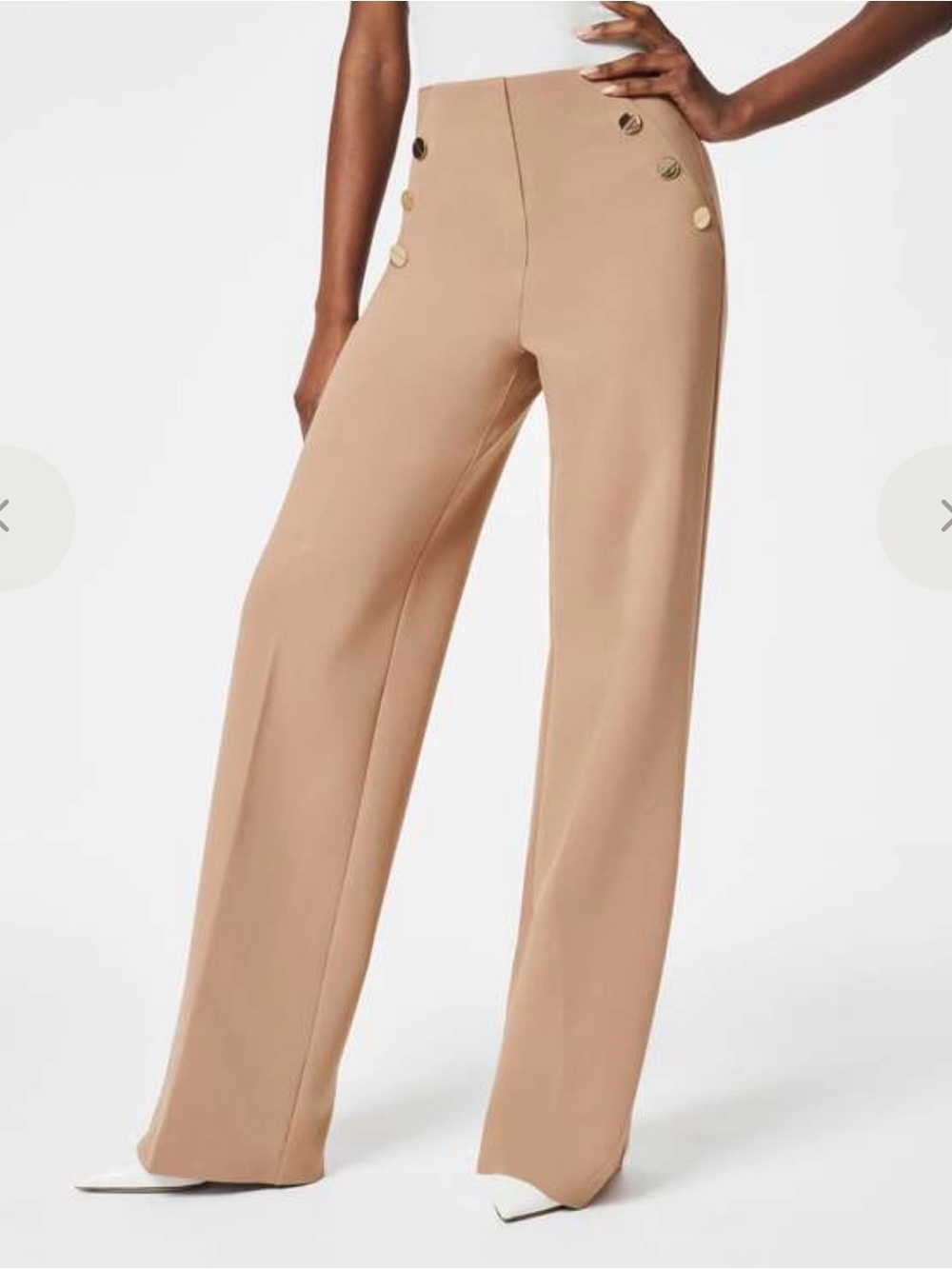 Spanx 3X Ponte Button Front Wide Leg Pants in Toffee - New